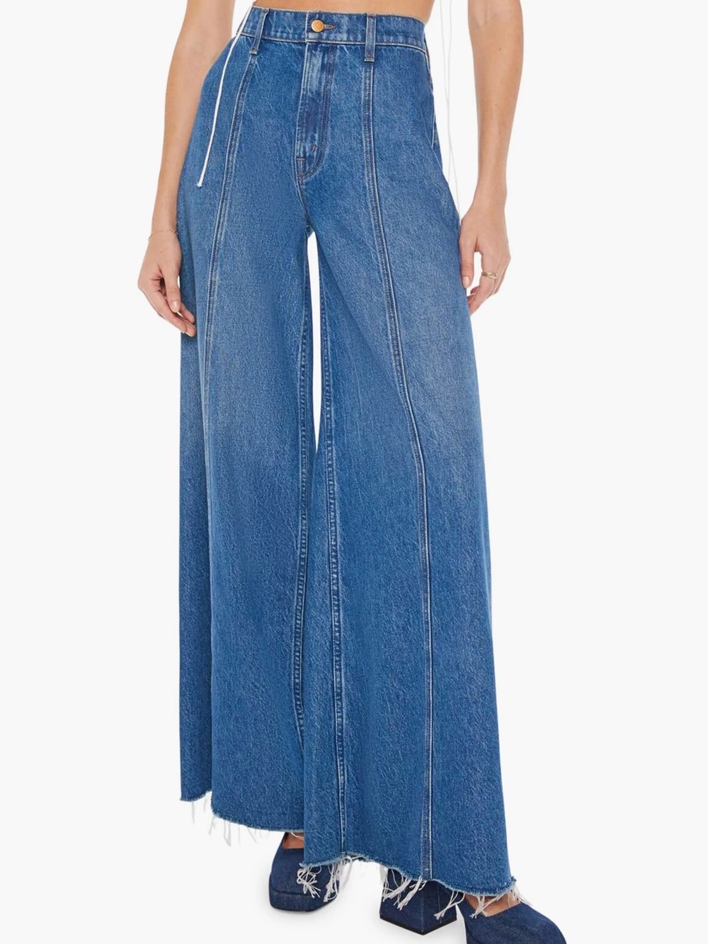 The Lunch Line Sneak High Waist
Frayed Hem Wide Leg Jeans
MOTHER